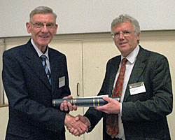 John Catt receiving the Distingushed service award